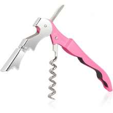 Novotend - Sacacorchos 3 en 1, Destapador de Vino 3 en 1, Destapador de Cerveza, Saca Corcho y Cortador, Sacacorchos para Vinos de Acero Inoxidable, Regalo para Hombre. (Amarillo) - rosa - Ver 8