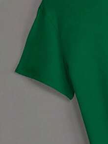 Women's St. Patrick's Day Clover Love Printed Green T-Shirt With "Lucky" Element Design, Casual Short Sleeved Top, Holiday Item - màu xanh lá - Xem 3