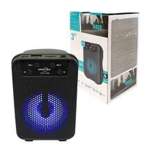 Bluetooth Speaker With FM Radio, 3" Wireless SD Card Reader With LED Light - Black - View 1
