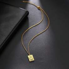 TEAMER Stainless Steel Tarot Cards Necklace Vintage Tarot Jewelry Good Luck Amulet Pendants For Women{Inchcolor_nameinch:InchGold-THETOWERinch} - 金塔 - 查看 4