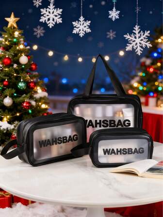 1pc New Style Large Capacity Portable Makeup Bag For Travel, Waterproof Transparent Toiletry Bag For Cosmetics Storage (Sold Separately) Toiletry Bags Summer Travel Essentials For Beach Vacation Holiday School Supplies Dorm Essentials Back To School