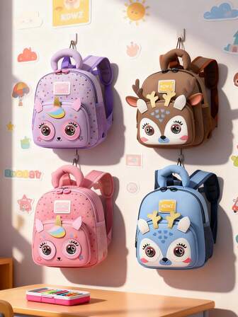 Söt tryckt ryggsäck, fritidsryggsäck, julklapp, unisex, med koppel