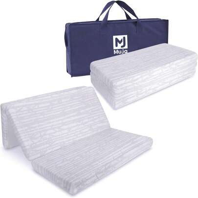 Colchon para Cuna de Esponja de Alta Precisión, Colchoneta Plegable con Funda Extraíble con Cremallera y Bolsa de Transporte, 100 x 66 x 5 cm, Colchon Cuna de Viaje Impermeable, Portátil y Cómodo,26911091