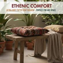 1 pieza Cojín de asiento suave estilo bohemio, cojín para silla de patio, decoración para el hogar, interior y comedor, cojín para silla de cocina y sala de estar, color rojo