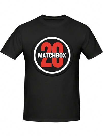 Camiseta de  Negra para Hombre Matchbox 20 con Cuello Redondo - Manga Corta Casual con Estampado Gráfico Audaz MATCHBOX 20, Lavable a Máquina, Ajuste Cómodo para Todas las Estaciones, Uso Diario  Camisa con Estampado Gráfico, TALLA GRANDE 100% Algodón