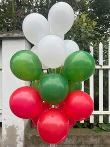 20pcs Large Red Heart Shaped Latex Balloons - Vibrant Romantic Decor For Valentine's Day, Weddings, Birthday Celebrations - 10 Red Balloons + 10 White Balloons + 10 Green Balloons - View 3