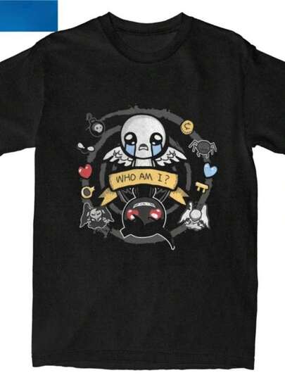 The Binding of Isaac Who Am I T Shirt Women's Awesome T-Shirt Crewneck Tee Shirt Short Sleeve Tops Classic Aesthetic Clothes Y2K