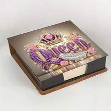 Kit de pintura de diamantes 5D - Cuaderno con caja de notas con patrón de mandala de 9 cuadrículas - Regalo hecho a mano único, conjunto de arte de diamantes, forma redonda asimétrica, regalo hecho a mano único para el escritorio de la oficina y el hogar - Multicolor - Ver 10