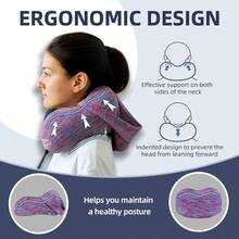 Travel Pillow With Extra Large Hood For Airplane Long Flights Privacy And Comfort Memory Foam With Skin-Friendly Cover For Road Trip HeadandNeck Support For Plane Office Cars Sleeping And Rest Colorful Gift - 豐富多彩的 - 查看 4