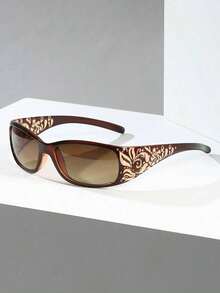 Women Decor Ombre Lens Fashion Glasses Travel Accessories Beach Glasses Beach Accessories Women Glasses Shades Basics And Suit Sweater Jeans Sweatpants Hoodie Jackets Dress And Long Sleeve Shirt Valentine's Day Valentines Fashionable Shade Elegant Outfit Family Outings Travel Vacation Holiday - 棕色 - 查看 1