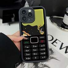 [Teléfono] Diseño de teléfono de astronauta, nueva cubierta para teléfono Eye Staircase, que combina personalidad divertida con elegancia, un teléfono simple y elegante, adecuado tanto para hombres como para mujeres. - Negro - Ver 1