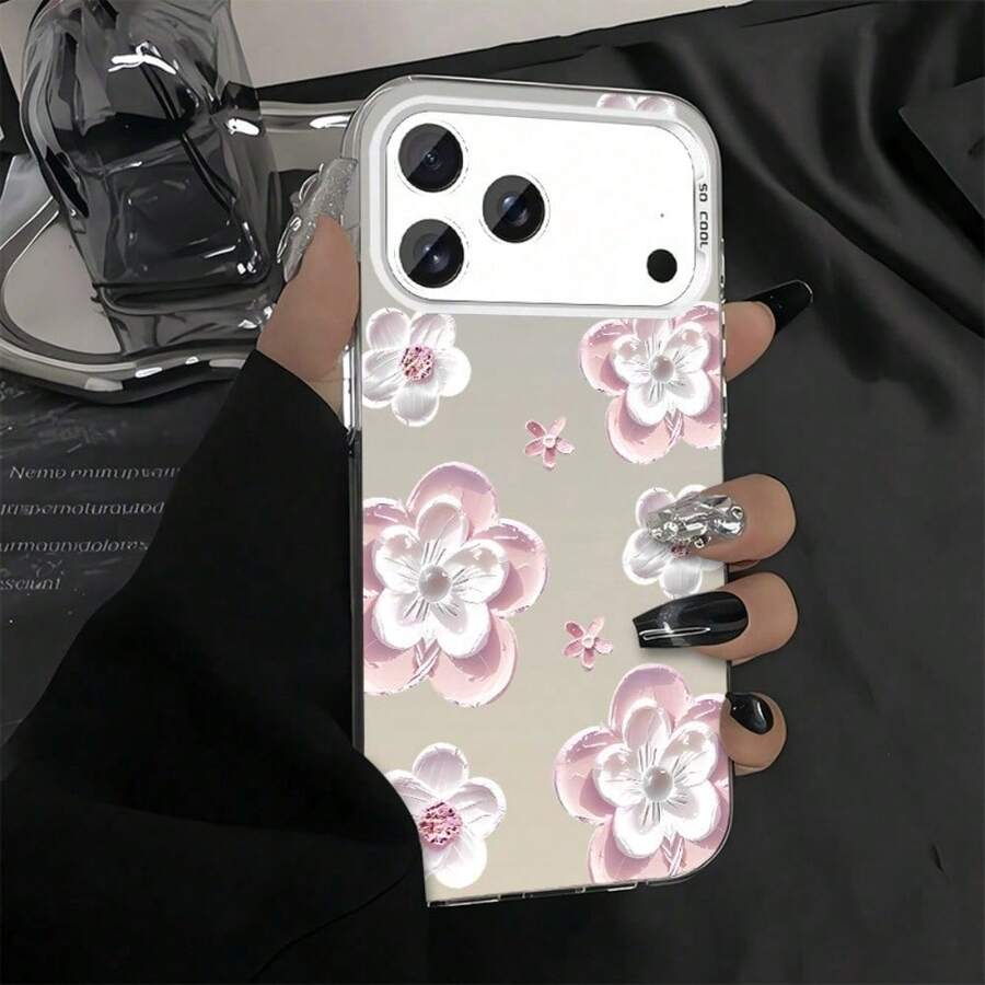 Funda Para IPhone 16/15/14/13/12/11/x/xr/plus, Y Compatible Con Galaxy S24/S25, Flores De Polvo Blanco, Anti-deslizante Delgada Y Ligera Protección De 360 Grados Mayor Calidad - Blanco - Ver 1