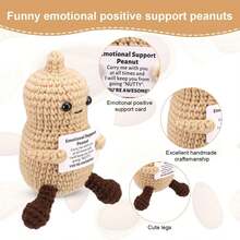 1pc Peanut Woven Plush Doll Ornaments With Encouraging Words Can Be Given As Small Gifts To Friends And Family. Lovely Plush Doll Gift Design And Encouraging Words Are Very Warm And Sweet! These Lovely Dolls Will Always Be Your Friends, And They Will Make You Feel Relaxed And Happy! Home And Desk Decorative Ornaments Cute Knitted Ornaments Are Very Suitable For Home Living Room And Desk