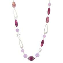 Noessla Layered Long Necklaces For Women Crystal Beaded Statement Necklace Sweater Silver Chain With Gifts Box Jewelry{Inchcolor_nameinch:Inch07-Purpleinch} - 07-紫色 - 查看 1