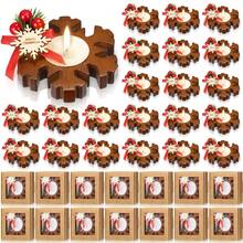 Christmas Wooden Candle Holder Bulk, Snowflake Candle Holder Tabletop Centerpiece, Church Candle Holder, Christmas Candle Gift, Home Decor, Wedding Decor, Party Favor (Dark Color)