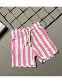 Kit 2 Shorts Linho Menino Recém Nascido Mauricinho Bermuda Infantil Listradas OPLK