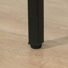 HOMCOM 3-Piece Dining Set For Balcony And Garden, Steel Frame And Extension Table, Natural Wood And Black Look, 80x50x85cm