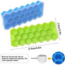 1 Piece Ice Cube Mold With Sealing Lid, Premium Ice Cube Tray, 20 Ice Trays, Reusable, Hexagonal Ice Cube Mold, Suitable For Cold Drinks, Whiskey, Cocktails, Food. - 隨機 - 查看 7