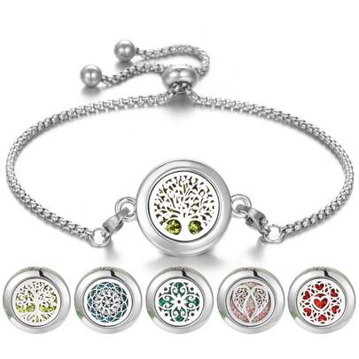 2026 New Aromatherapy Diffuser Products Tool Accessories Aroma Bracelets Stretchable Aromatherapy Essential Oil Diffuser Bracelet Adjustable Chain Perfume Oils Diffuser Bracelets For Men Women Couple Gifts