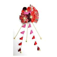 Womens Kimono Hair Clip Flower Hair Tie Band - Japanese Floral Hair Accessories For Kimono, Yukata, Cosplay - Multi Red - 如圖792 - 查看 1