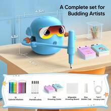 Drawing Robot For Kids Montessori Painting Toys For 3 4 5 6 7 8 Year Old, Voice Interactive Educational Drawing Machine With 100 Cards,16 Colorful Pens & Music-Gift For Boys Girls - Pink - View 6