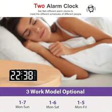 1pc LED Modern Multi-Function Digital Alarm Clock Ambiance Light With Adjustable Brightness, Date Display And USB Power Supply, Dual Alarm Clock Display - Stylish Rectangular Design For Bedroom And Living Room Decor, Bedroom Alarm Clock ( No Battery, Battery Only Memory Function ) Gifts Birthday Graduation Digital Clock Bedroom Decor Dormitory Decor Back To School School Decor School Surprise Home Decor School Supplies