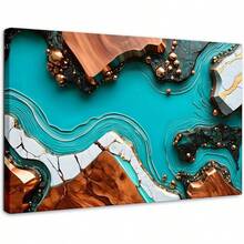 La revolución del lienzo |       Impresión de Pintura Decorativa en Lienzo |       abstracto |       Fusión artística |       Decoración de interiores |       Adecuado para Sala de Estar, Comedor, Dormitorio, Oficina Cuadro (140 x 70 cm, Panorámico) - 180 x 120 cm - Ver 2