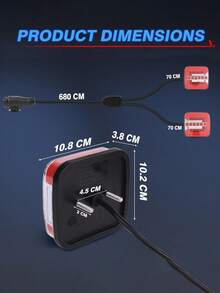 1 Drag 2 Trailer Rear Light Set 2.5m+7.5 M Cable, 12V Trailer Lighting With 7-Pin Plug, 4 Functions Rear Lights - Multicolor - View 4