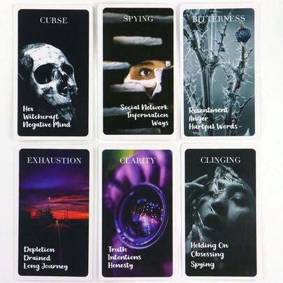 情侣神秘黑玫瑰卡牌套装，包含情感、婚姻、家庭、未来预言，逼真描绘万圣节、圣诞节、感恩节，塔罗牌、神谕卡。