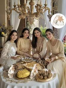 12/3pcs Stone Moon Keychain Party Gift Set, Eid Al-Fitr Commemorative Pack, Suitable For Star And New Moon Themed Parties: Birthday Celebrations, Christmas Wedding Events, And Eid Al-Adha Collections - Includes A Charm, A Writeable Star-Shaped Card Tag, And A Drawstring Bag With A Starlight Design. - Multicolor - View 4