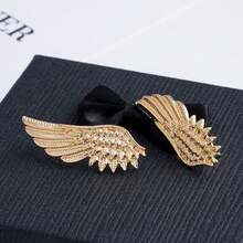 2Pcs Vintage Angel Wings Brooch Pin Set, Gold Silver Wings Lapel Pin Suit Pin Wedding Party Jewelry For Women Men Birthday Gifts{Inchcolor_nameinch:InchGold2Pcsinch} - 黃金2件 - 查看 9