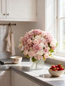 1/80PCS Artificial Flowers- Silk Roses,Hydrangea,Fake Plants, Home, Dining Room, Living Room, Outdoor Garden Decoration,Mother's Day Gifts, Birthday Gifts, Graduation Season Gifts,Wedding Season, The Art Of Inserting Flowers, Photography Props, Flower Wall, Flower Wreath, Bridal Bouquet, Wedding Decoration, DIY Flower Wreath Materials, Birthday Party Decoration Materials, Home Decoration Accessories, Valentine's Day. - Sand Red - View 6