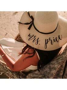 1pc Customized Embroidered Breathable Sun Hat/Visor Hat, Suitable For Outdoor Activities, Fitness, Travel, Bachelorette Party, Bridesmaid Beach Hat, Outdoor Party, Camping, Hiking, Beach, Bridal Shower, Mother's Day Gift, Honeymoon, Bridal Party Hat - Multicolor - View 3