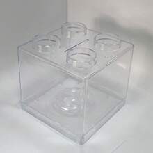 1个超大立方体存钱罐，透明立方体硬币罐，立方体积木组合小零件收纳盒/罐，可堆叠硬币罐，透明塑料硬币罐，杂物积木罐 - 彩色 - 查看 16