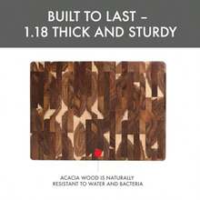 Acacia End Grain Reversible Butcher Block Cutting Board 11.8 X 16.14 HeavyDuty Wood Chopping Board With Recessed Finger Grips For Kitchen Food Preparation Serving Platters And Durable Daily Use In Home And Professional Culinary Settings - 金合歡木 - 查看 4