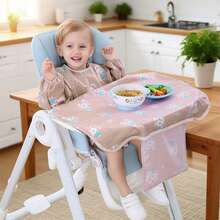 Babador de desmame, cobre totalmente a cadeira alta para criança, babador de manga comprida, confortável, lavável à máquina, babador infantil, verde e rosa, adequado para Halloween, véspera de Natal, Natal - Multicolorido - Ver 3