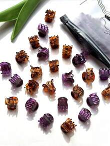 20 kẹp tóc mini nhiều màu, lý tưởng cho kiểu tóc búi của phụ nữ, kẹp chắc chắn cho tóc mái, kẹp đa năng (nhiều màu) kẹp tóc, kẹp tóc, kẹp hàm, kẹp tóc, kẹp tóc, phụ kiện tóc mùa thu đông thông thường cho phụ nữ khi đi nghỉ - nâu + tím - Xem 6