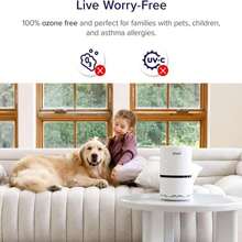 LEVOIT Air Purifier For Home Bedroom, AHAM VERIFIDE, Fresheners Filter Small Room Cleaner With Fragrance Sponge For Smoke, Allergies, Pet Dander, Odor, Dust Remover, Office, Desktop, 1 Pack, White - ColorC - 查看 5