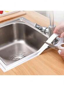 1 Roll Aluminum Foil Tape, Caulk Strip, Self-Adhesive Waterproof And Mildew-Resistant Tape For Bathtub, Bathroom Shower, Toilet, Kitchen, Basin Edges - Multicolor - View 2