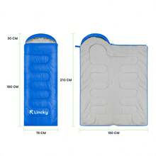 Bolsa de dormir Lincky para exterior, Saco de dormir para camping, Sleeping Bag para aire libre Interior Comoda Color Negro, Azul y Verde - Azul - Ver 2