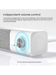 HP Altavoz WS1 PLUS, altavoz de escritorio largo, conmutación de modo dual con cable y Bluetooth, mejora de subwoofer, sonido envolvente estéreo, iluminación RGB para juegos, dispositivo de entretenimiento doméstico, blanco. - Blanco - Ver 3