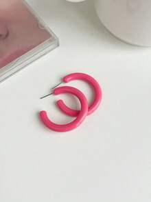 Minimalist Cuff Hoop Earrings - Olive Green - View 12