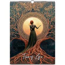 2026 Tree Of Life Wall Calendar - Elegant Gothic-Style Tree Of Life Design With Golden & Brown Tones, Undated Monthly Planner With English Text, Dry-Eraseable Large Calendar For Home Decor, Birthday & Christmas Gift, Family Planning - Calendar - View 9
