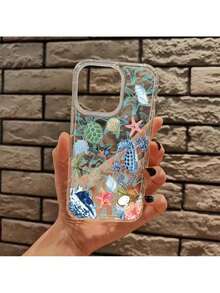 Regalos divertidos para el verano para hombres y mujeres: un estuche transparente para teléfono que incluye conchas de mar y estética del océano, compatible con modelos de for  12, 13, 14, 15, 16 y Pro Max. - Multicolor - Ver 3