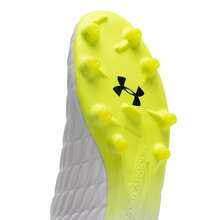 Under Armour 男女通用轻便舒适足球鞋 3027038-103 - 白色/黃色/藍色 - 查看 9