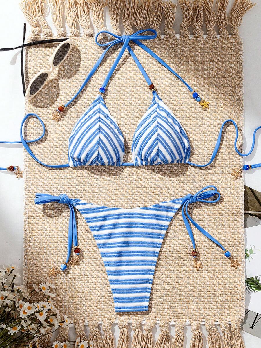 Women's Bikini, Beachwear, Plus Size Women's Beach Swimsuits, Vacation, Beach, Party, Sophisticated, Pool, LARA VIVA - 藍色 - 查看 1