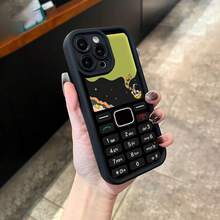 [Teléfono] Diseño de teléfono de astronauta, nueva cubierta para teléfono Eye Staircase, que combina personalidad divertida con elegancia, un teléfono simple y elegante, adecuado tanto para hombres como para mujeres. - Negro - Ver 6