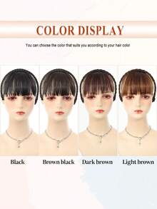 Fake Bangs Hair Neat Fringe Bands With Braids Fringe Headband Bangs Heat Resistant Synthetic Natural Bangs In Hair Extensions Straight Bangs Hairpieces For Women 1pc - Multicolor - View 6