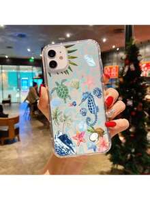 Regalos divertidos para el verano para hombres y mujeres: un estuche transparente para teléfono que incluye conchas de mar y estética del océano, compatible con modelos de for  12, 13, 14, 15, 16 y Pro Max. - Multicolor - Ver 4