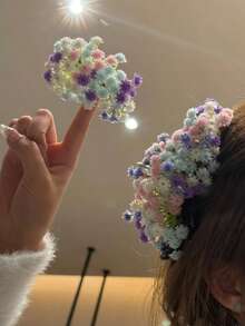 1 件女士 3D 逼真花朵发梳，甜美浪漫氛围侧髻发夹装饰，沙滩/旅行装配饰，甜美女孩风格，适合日常使用、发饰、婚礼、新娘发型、侧梳 - 彩色 - 查看 3